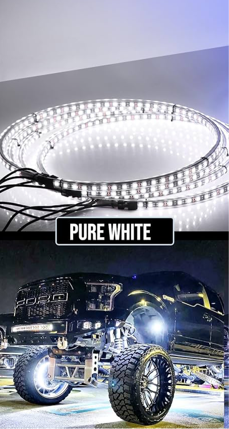Pure White Double Row Wheel Lights 17”