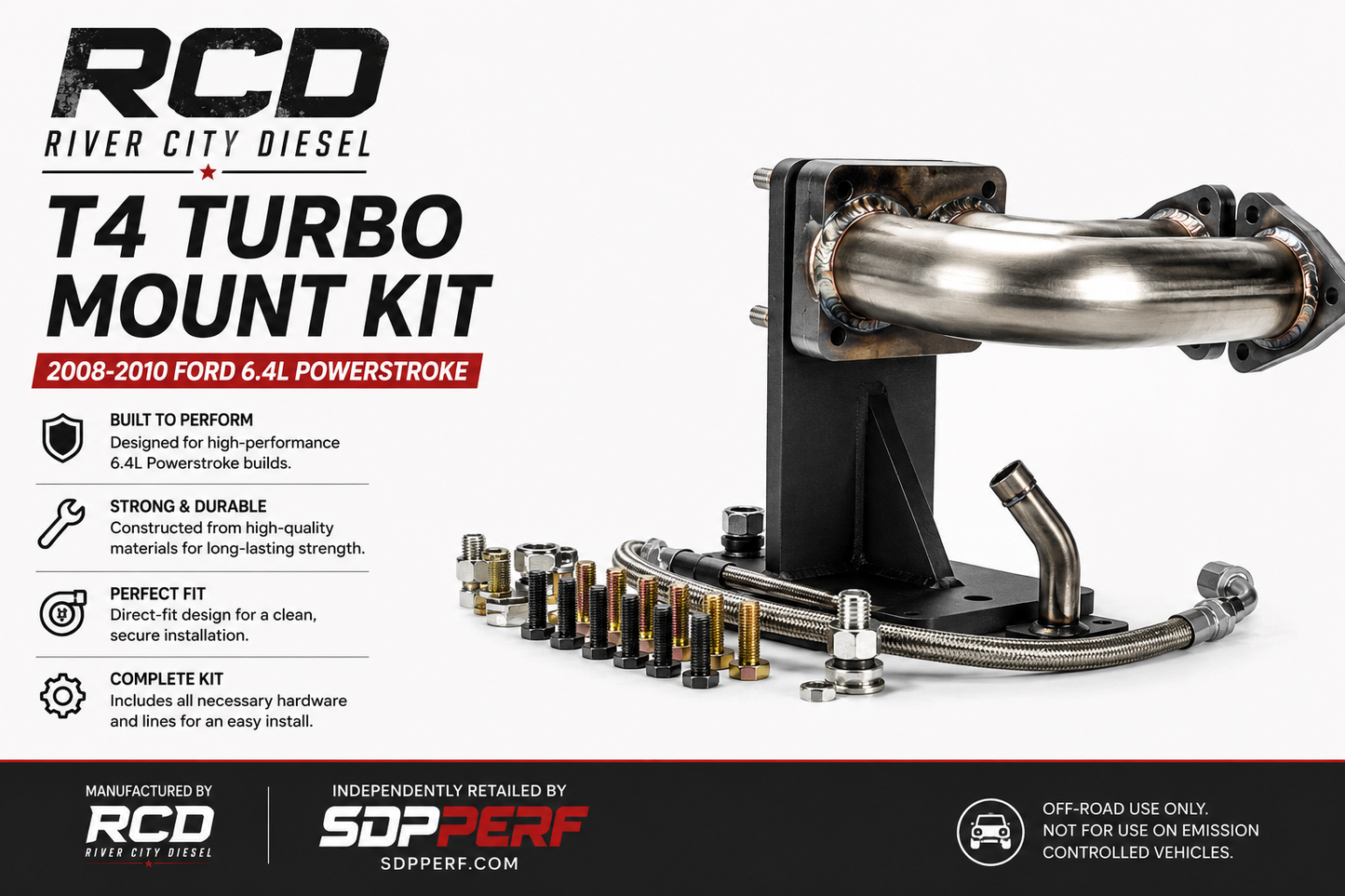 RIVER CITY DIESEL T4 TURBO MOUNT KIT FOR FORD 6.4L POWERSTROKE